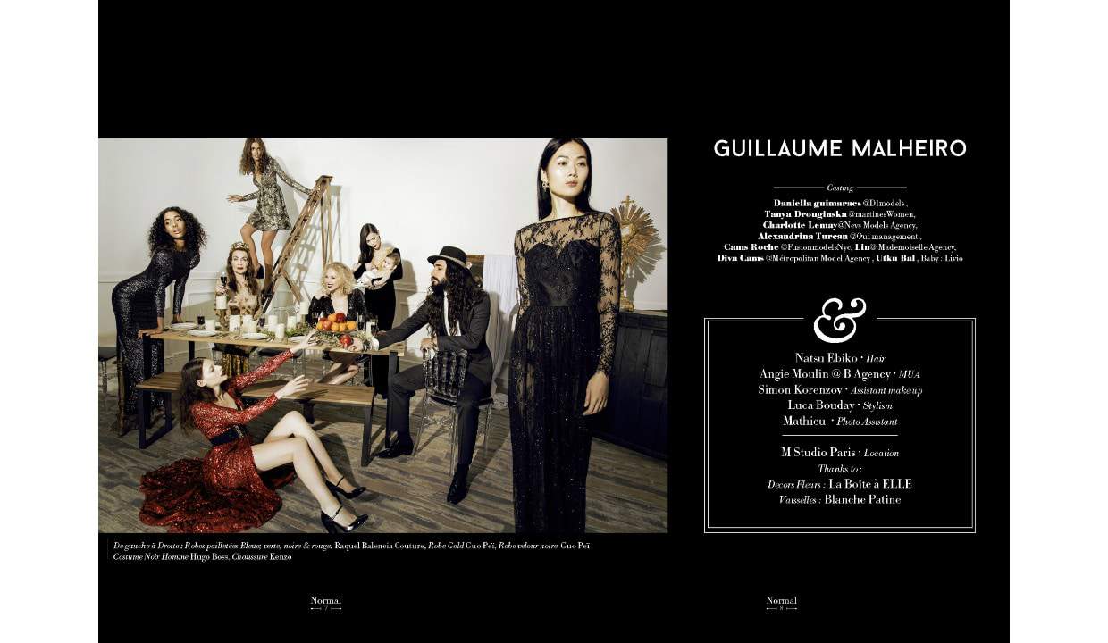 Guillaume Malheiro para la revista Normal - Le Diner | Brigada Mondaine