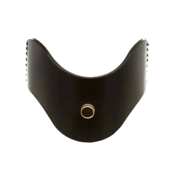 EBE Posture wide collar in black leather and gold details from 0770 at Brigade Mondaine