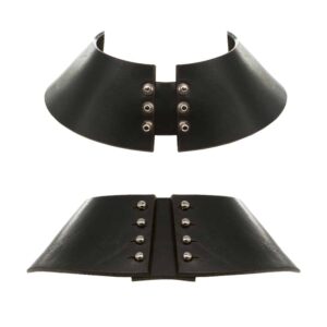 Black leather Plastron collar from 0770 at Brigade Mondaine