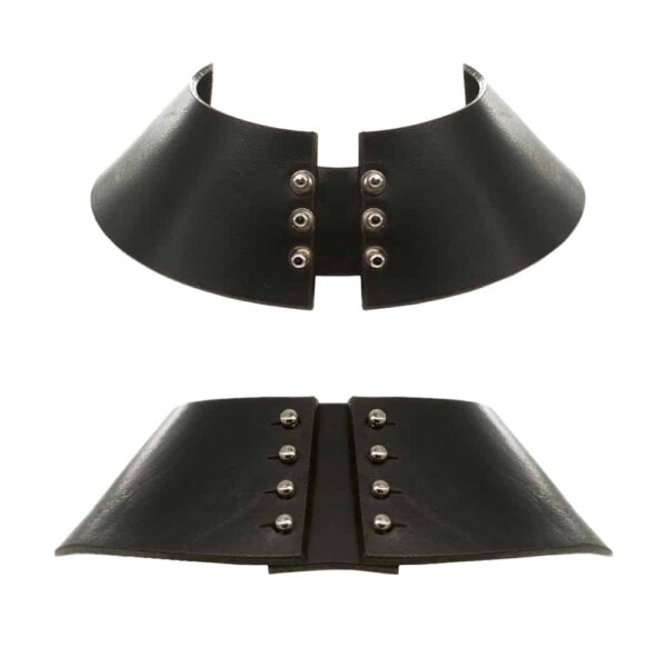 Black leather Plastron collar from 0770 at Brigade Mondaine