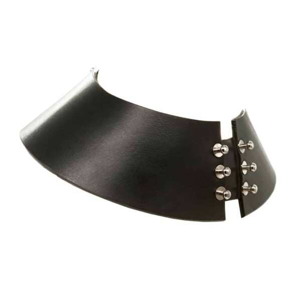 Plastron-Halsband aus schwarzem Leder von 0770 bei Brigade Mondaine