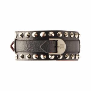 Bianca Choker with leather buckle and small metal picks from 0770 at Brigade Mondaine