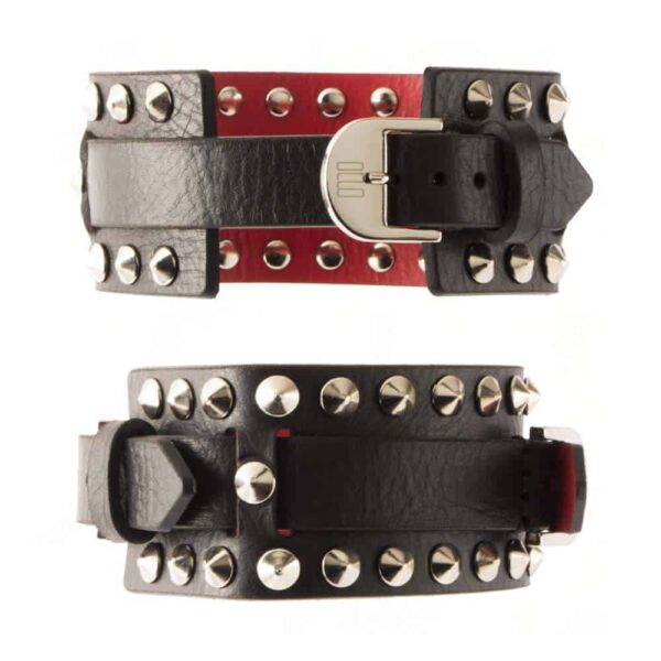Bianca Choker with leather buckle and small metal picks from 0770 at Brigade Mondaine