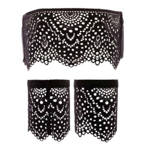 Kit with headband and black lace cuffs from the Nommee Désir range by Atelier Amour at Brigade Mondaine