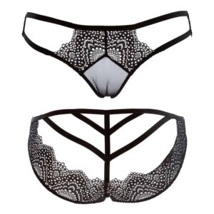 Open briefs made of elastic and black lace from the Nommee Désir range by Atelier Amour at Brigade Mondaine