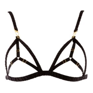 Open bra in black elastic with tightening effect on l'underwire Please Me by ATELIER AMOUR at Brigade Mondaine