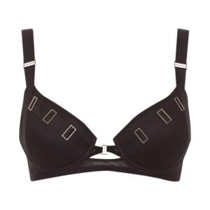 Scala bra with black cups and stripes for a sexy bondage side by Bluebella at Brigade Mondaine