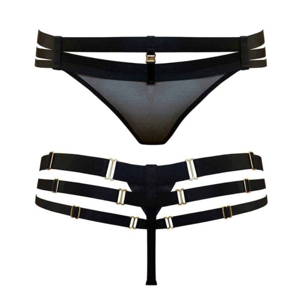 Netzstring schwarz mit Gummibändern hinten schwarz von Bordelle Signature bei Brigade Mondaine