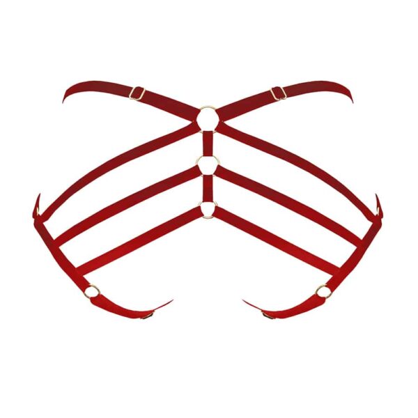 Red elastic open briefs BORDELLE Art Deco at Brigade Mondaine