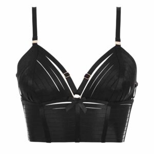 Crop top Bondage Beautiful triangle in adjustable black elastic from the Signature collection at Bordelle at Brigade Mondaine