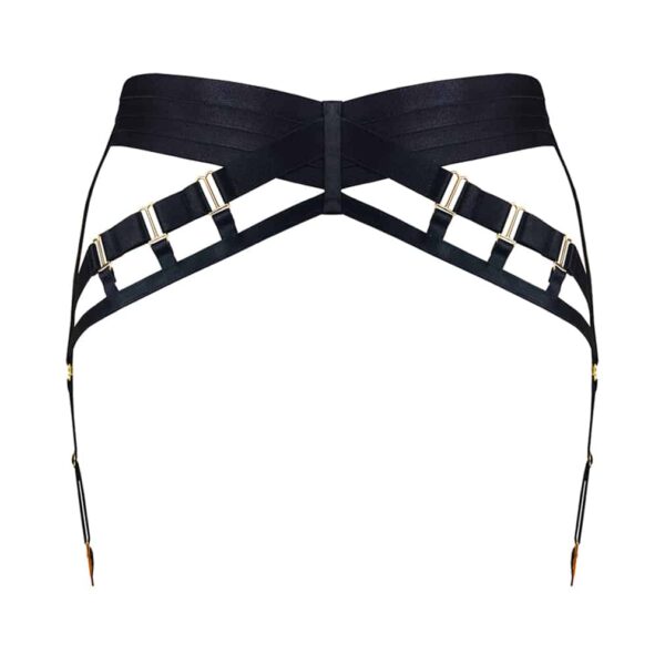 Suspender belt Panel black with crossed elastics by BORDELLE at Brigade Mondaine