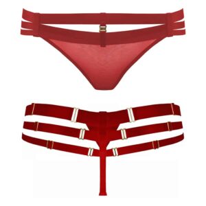 String ART DECO rouge par Bordelle lingerie