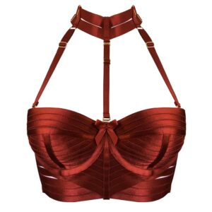 Red Minerva bustier by Bordelle lingerie