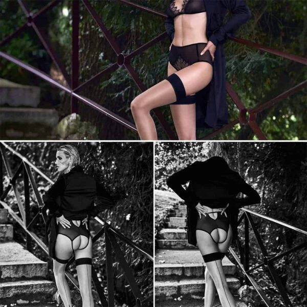 Black open mesh high waist panty with Kyoto beads by Bracli at Brigade Mondaine