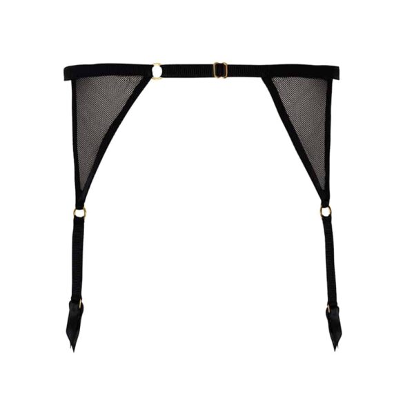 Black suspender belt with medium mesh BRACLI at Brigade Mondaine