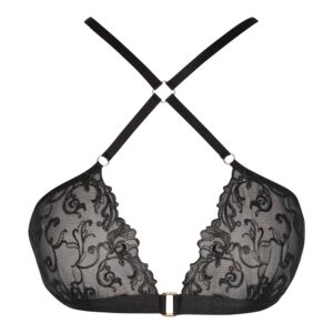 Soutien gorge croisé sur le devant en dentelle noire Vienna par BRACLI chez Brigade Mondaine