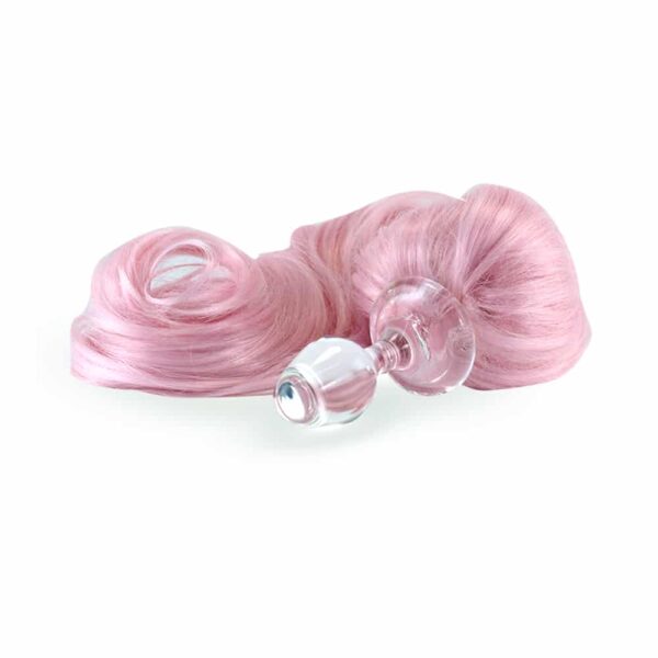 Pink Tail Plug Pink Tail long with detachable magnetic base by Crystal Delights at Brigade Mondaine