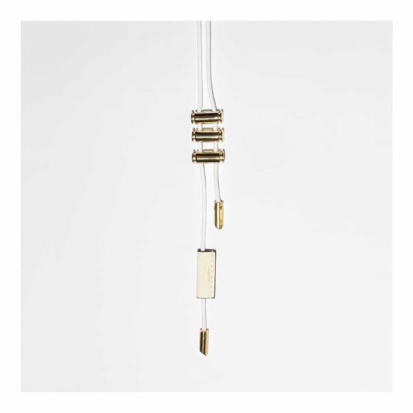 Adjustable White Cord Harness with Gold DOMESTIC details at Brigade Mondaine