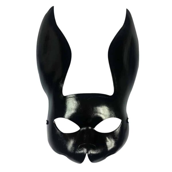 Masque lapin noir en cuir végétal par ELF ZHOU chez Brigade Mondaine