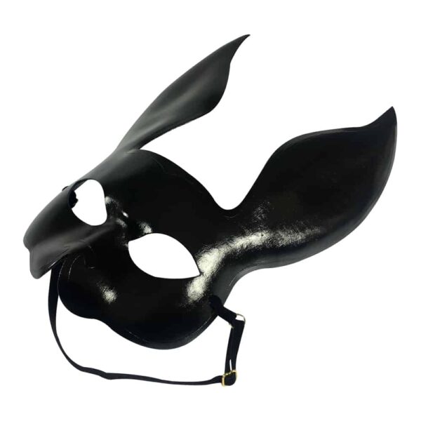 Masque lapin noir en cuir végétal par ELF ZHOU chez Brigade Mondaine