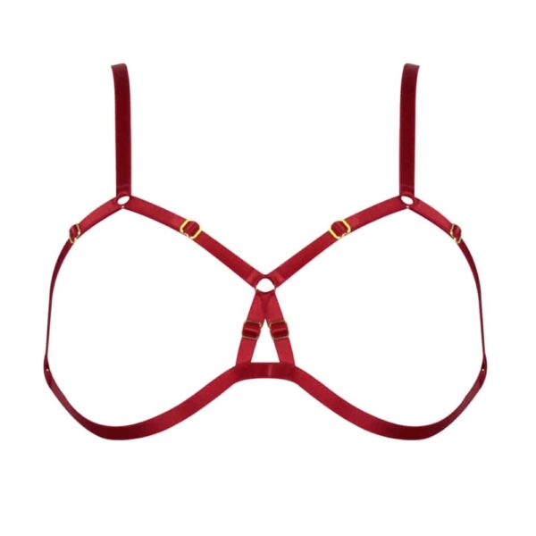 Open Bra FRAME in red elastic by ELF ZHOU LONDON