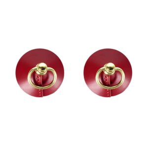 Nippies cuir avec anneau, couleur rouge par ELF ZHOU LONDON chez Brigade Mondaine