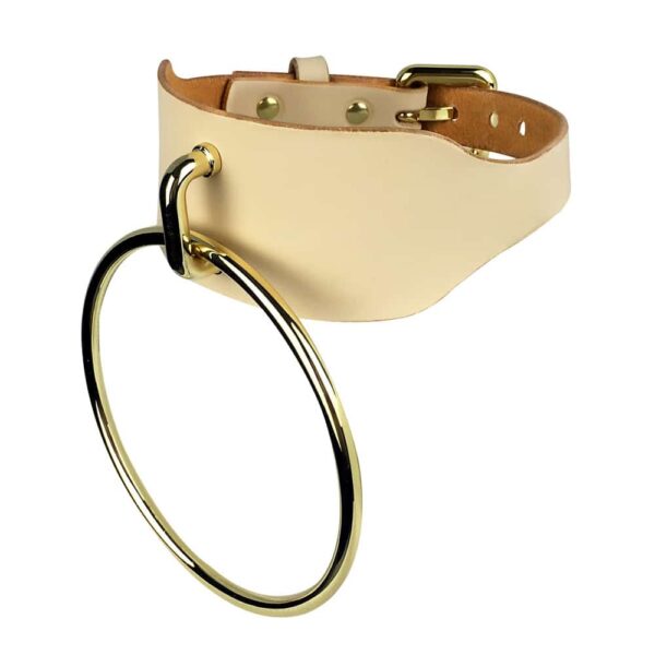 Choker large avec grand anneau O Collar beige par E.L.F ZHOU LONDON chez Brigade Mondaine