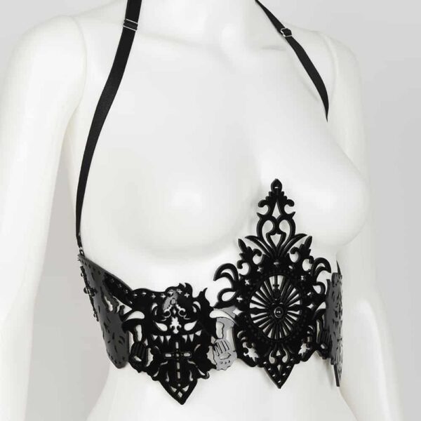 Black patent leather underbust harness Original Sin Nero by FRAULEIN KINK at Brigade Mondaine