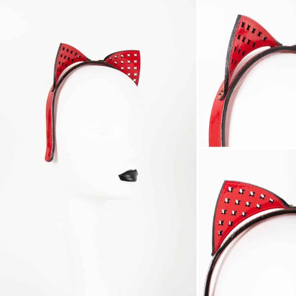 Red cat headband from the Original Rosso collection signed Fraulein Kink