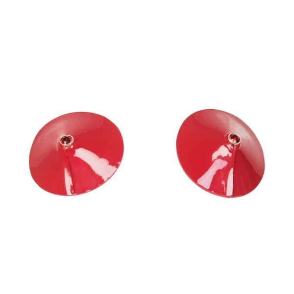 Nippies cache-tétons en vinyl rouge et petit cristal rouge FRAULEIN KINK chez Brigade Mondaine