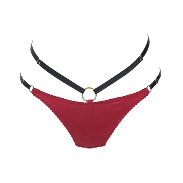 Red silk panties with black elastic waistband GONZALES AFFAIRES chez Brigade Mondaine