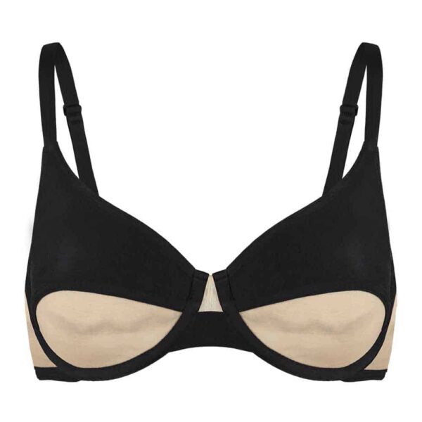 Soutien gorge nude et noir confortable Blackie par Opaak chez Brigade Mondaine