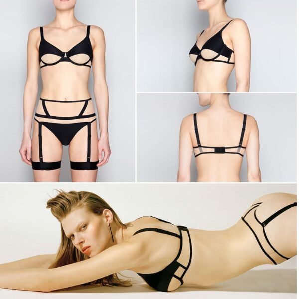 Soutien gorge nude et noir confortable Blackie par Opaak chez Brigade Mondaine