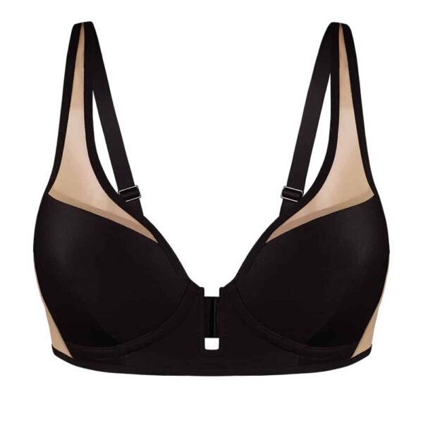 Soutien gorge microfibre noir et tulle transparent Sophie par Opaak chez Brigade Mondaine