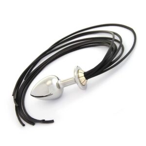ROSEBUDS at Brigade Mondaine Whipbud Black Plug in surgical steel with leather straps
