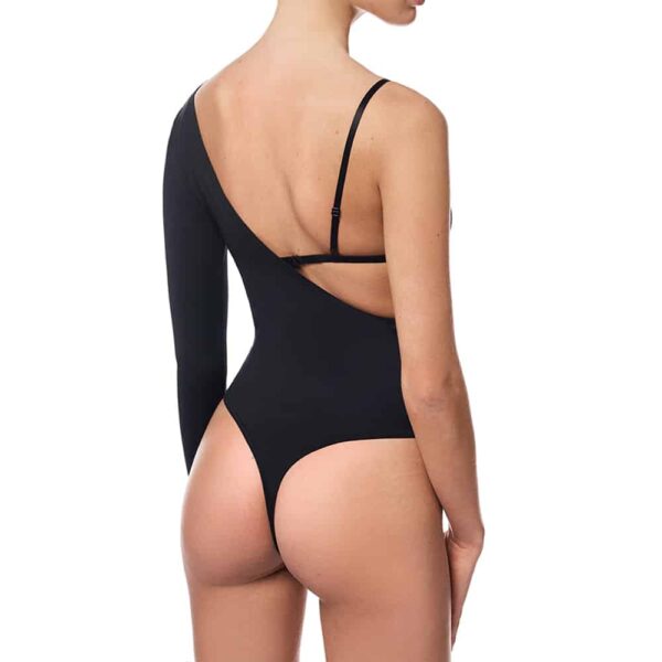 Asymmetrischer String-Body mit langem Ärmel und BH OW INTIMATES bei Brigade Mondaine