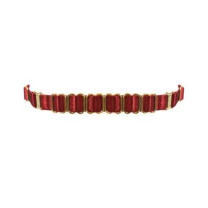 Collier en élastique satiné rouge et détails doré BORDELLE chez Brigade Mondaine