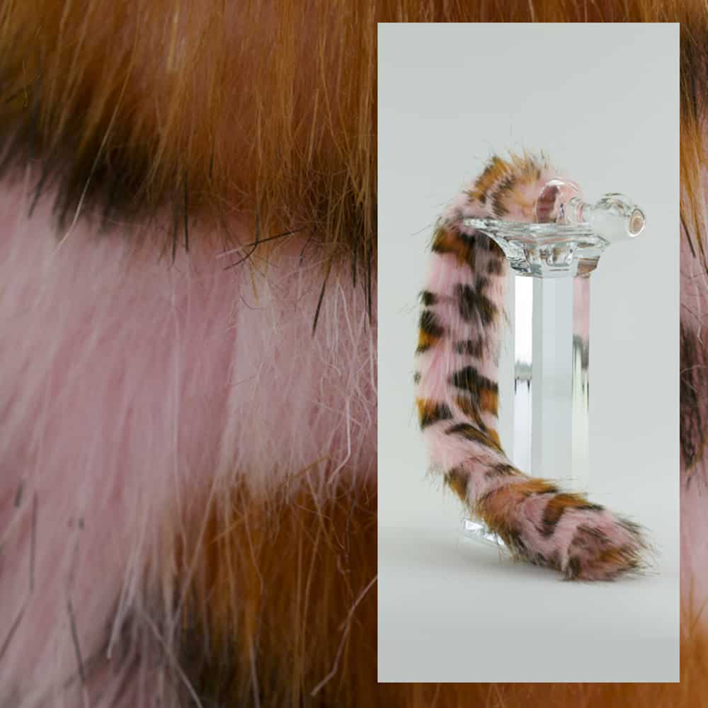 Tapón anal de leopardo rosa hecho a mano Hecho a mano de vidrio de borosilicato CRYSTAL DELIGHTS en Brigade Mondaine