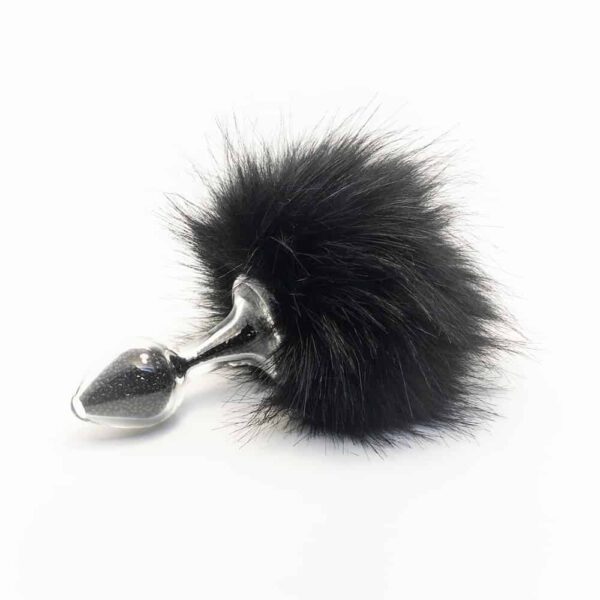 Tapón anal de conejo negro extraíble Brillo en vidrio de borosilicato CRYSTAL DELIGHTS a Brigade Mondaine