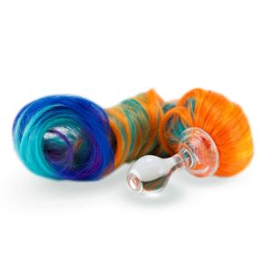 Multicoloured Unicorn hand-made anal plug made of Borosilicate glass CRYSTAL DELIGHTS at Brigade Mondaine