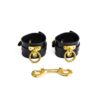 UPKO <br /><strong> Black Leather Handcuffs and Wrist Cuffs Set</strong>