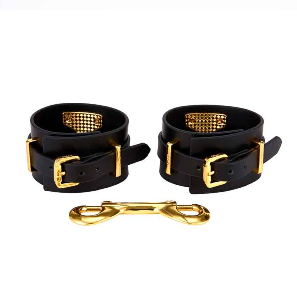 UPKO Handcuffs Ankle Cuffs Black Leather Case