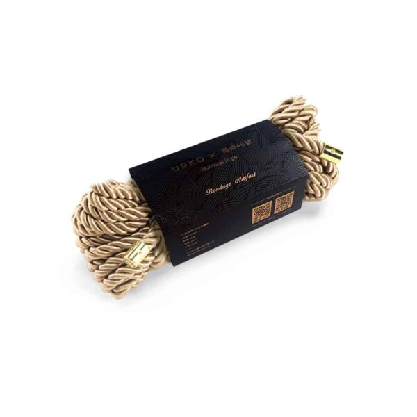 Gold nylon shibari rope for UPKO bondage ties at Brigade Mondaine