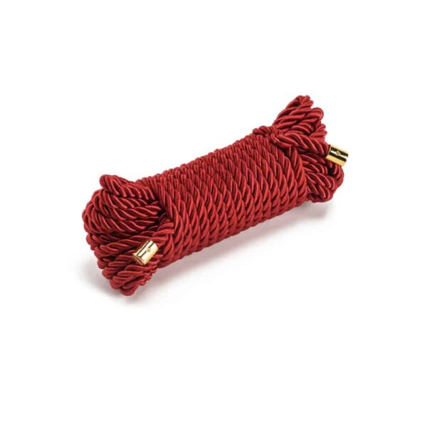 Red nylon shibari rope for UPKO bondage ties at Brigade Mondaine