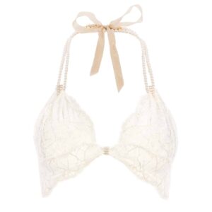 Ivory lace beaded bra SYDNEY BRACLI collection at Brigade Mondaine