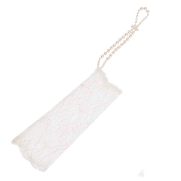 Ivory lace beaded cuff SYDNEY BRACLI collection at Brigade Mondaine