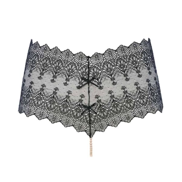 String PANTY noir transparent, en dentelle et en perles provenant de Majorque de la marque BRACLI collection GENEVA chez BRIGADE MONDAINE