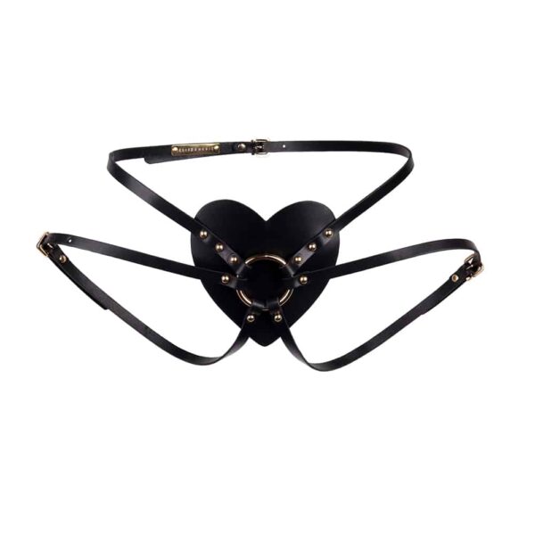 ELIF DOMANIC Leather Heart Harness Brief
