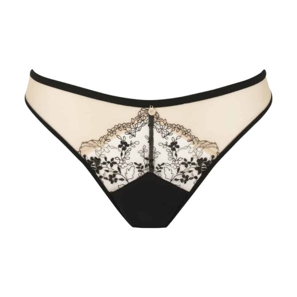 Tulle tanga with floral lace front, AA medallion and back details