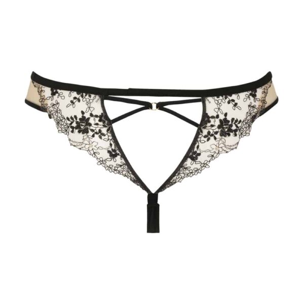 Tulle tanga with floral lace front, AA medallion and back details